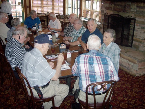 Another view of QCWA Chapter 41 members conversing at Mimi's Cafe in Allen, Texas. 
